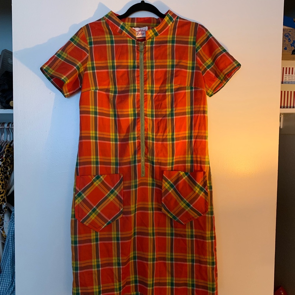 1960s Vintage Zip Front Dress